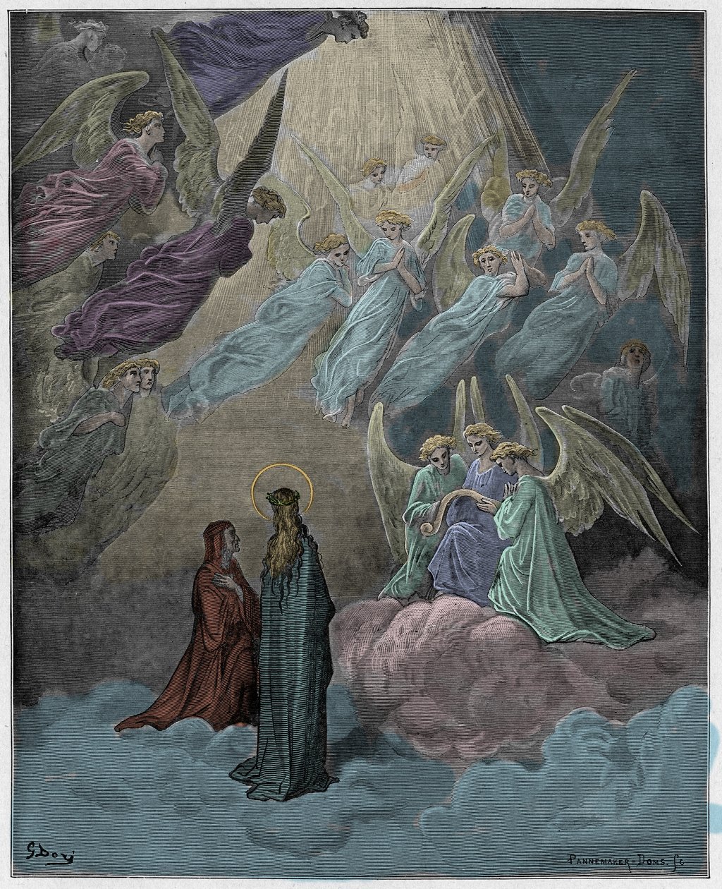 Paradiso, Canto 21: The luminous souls sing (illustration from The Divine Comedy by Dante Alighieri) by Gustave Dore