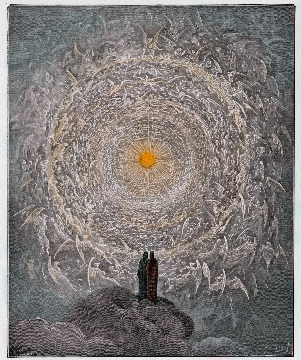 Paradiso, Canto 31: The saintly throng form a rose in the empyrean by Gustave Dore