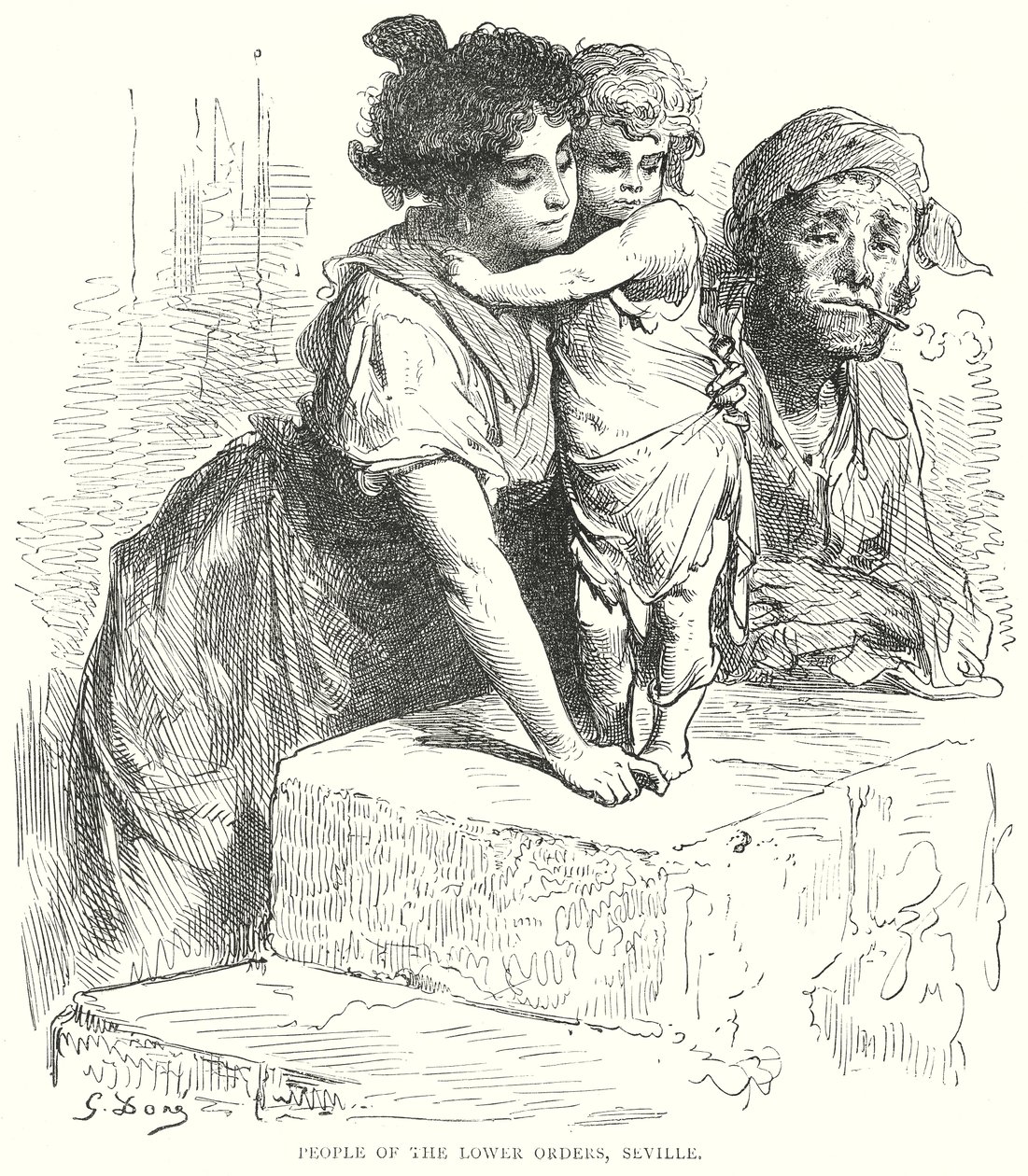 People of the Lower Orders, Seville by Gustave Dore