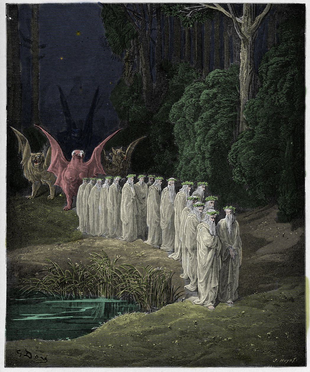 Purgatorio, Canto 29: The 24 elders in the apocalyptic procession (illustration from The Divine Comedy by Dante Alighieri) by Gustave Dore