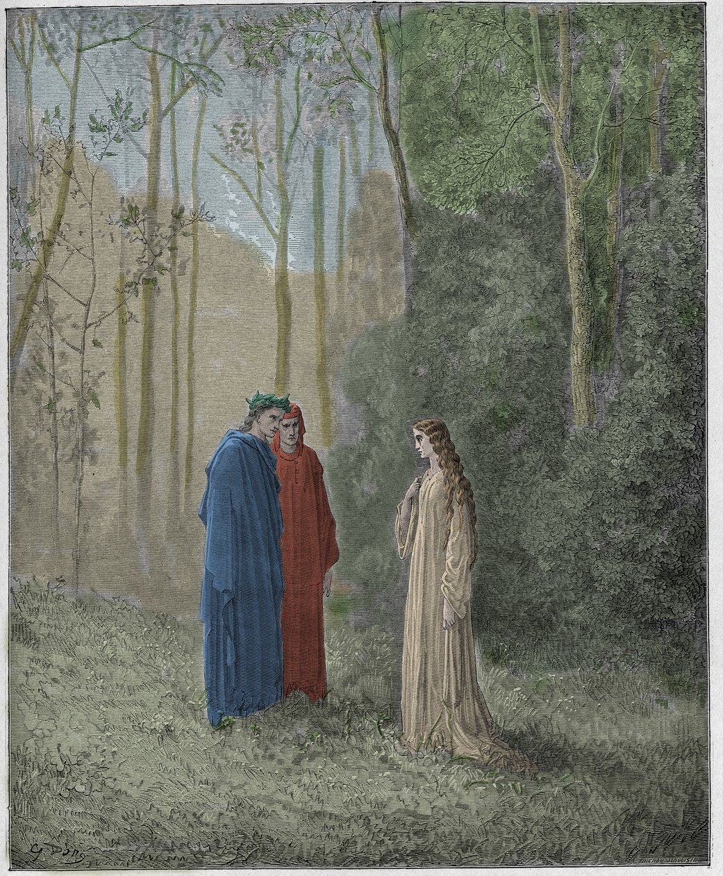 Purgatorio, Canto 5: Dante Speaks with Pia de Tolomei by Gustave Dore