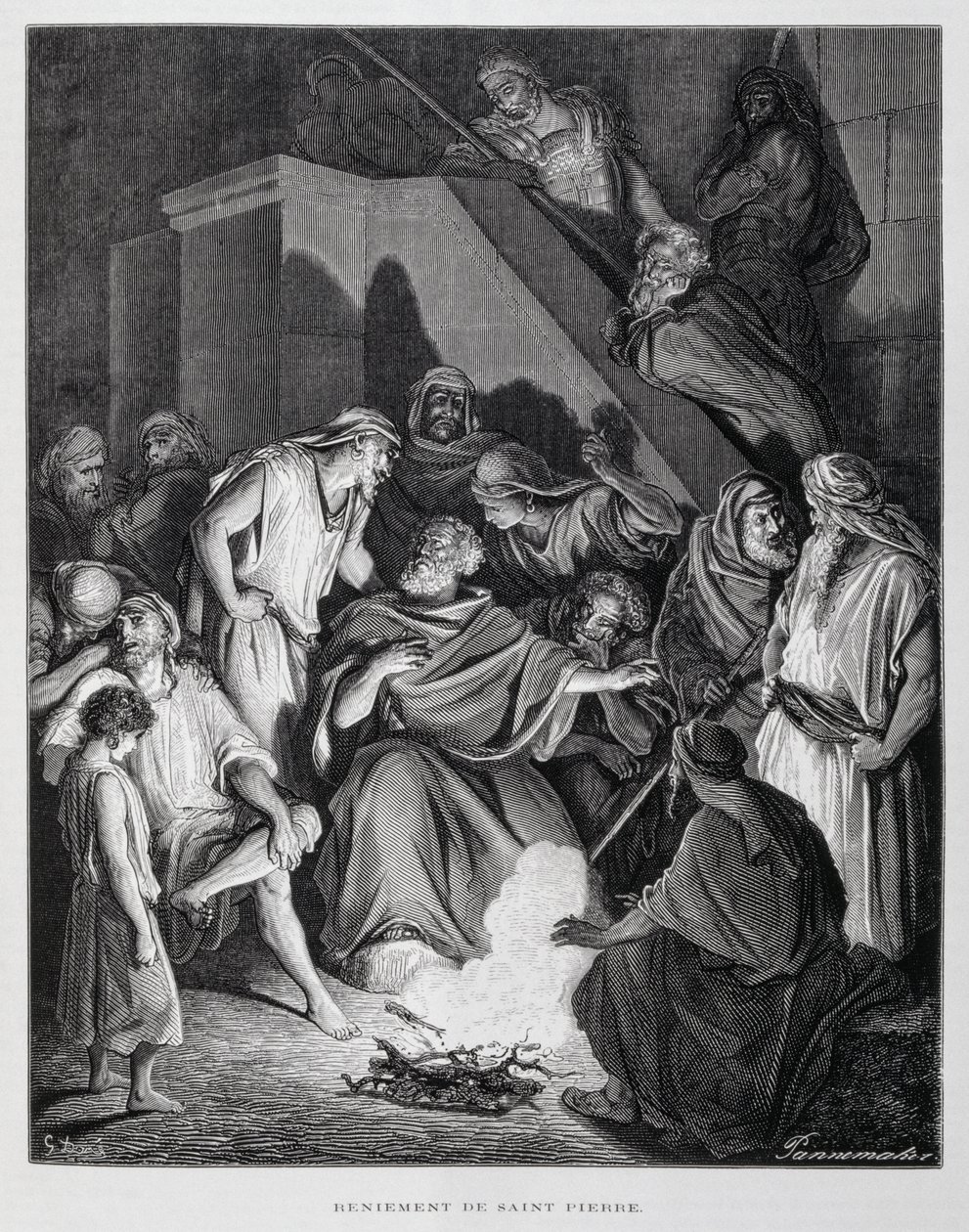 Saint Peter Denying Christ (Illustration from the Dore Bible) by Gustave Dore