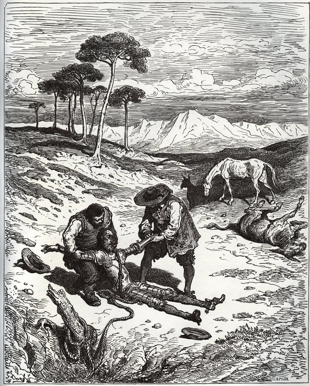 Sancho and the Cousin Pull Don Quixote Out of Montesinos