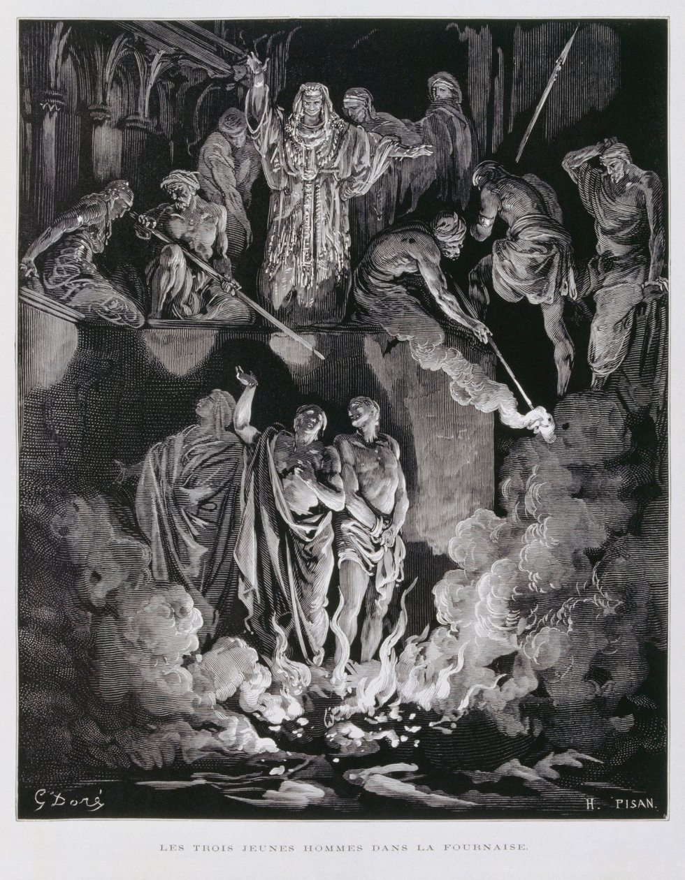 Shadrach, Meshach, and Abednego in the Fiery Furnace (Illustration from the Dore Bible) by Gustave Dore