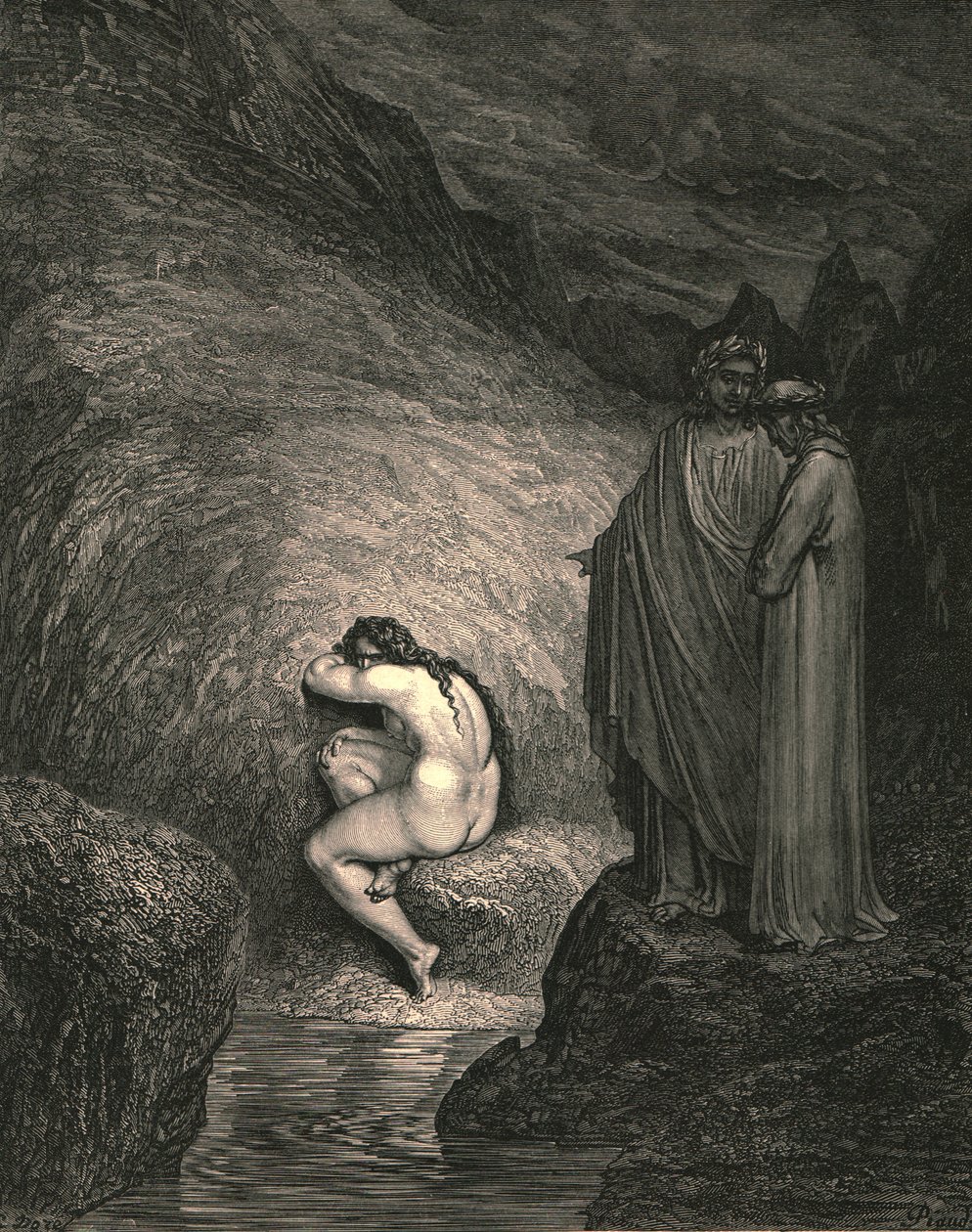 That is the ancient soul of wretched Myrrha by Gustave Dore