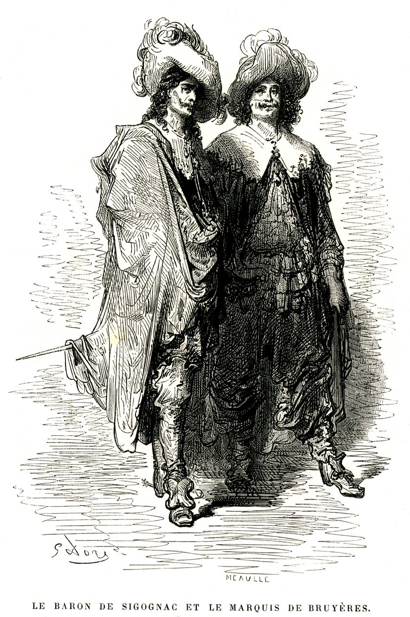 The Baron de Sigognac and the Marquis de Bruyeres (engraving by Gustave Dore) by Gustave Dore