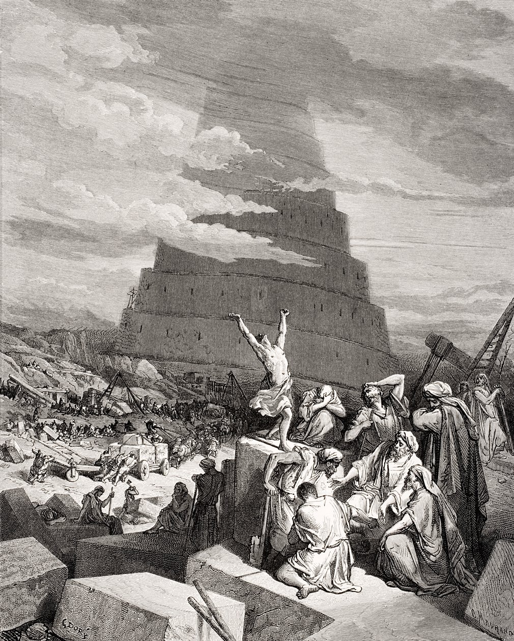 The Confusion of Tongues, Genesis 11:7-9, illustration from Dore