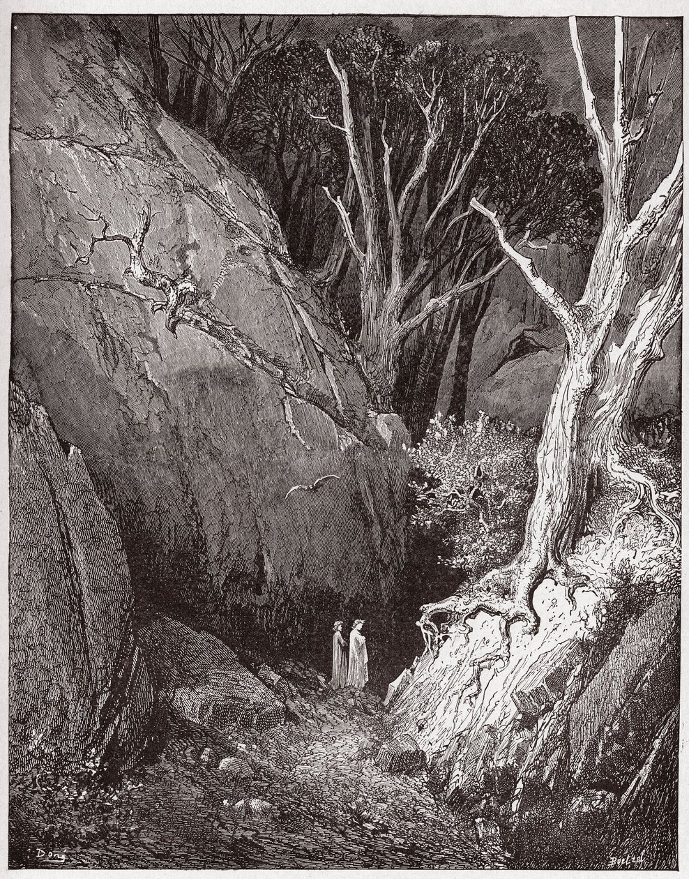 The Divine Comedy, Inferno, Canto 1: Virgil and Dante begin their journey - Illustration by Gustave Dore by Gustave Dore