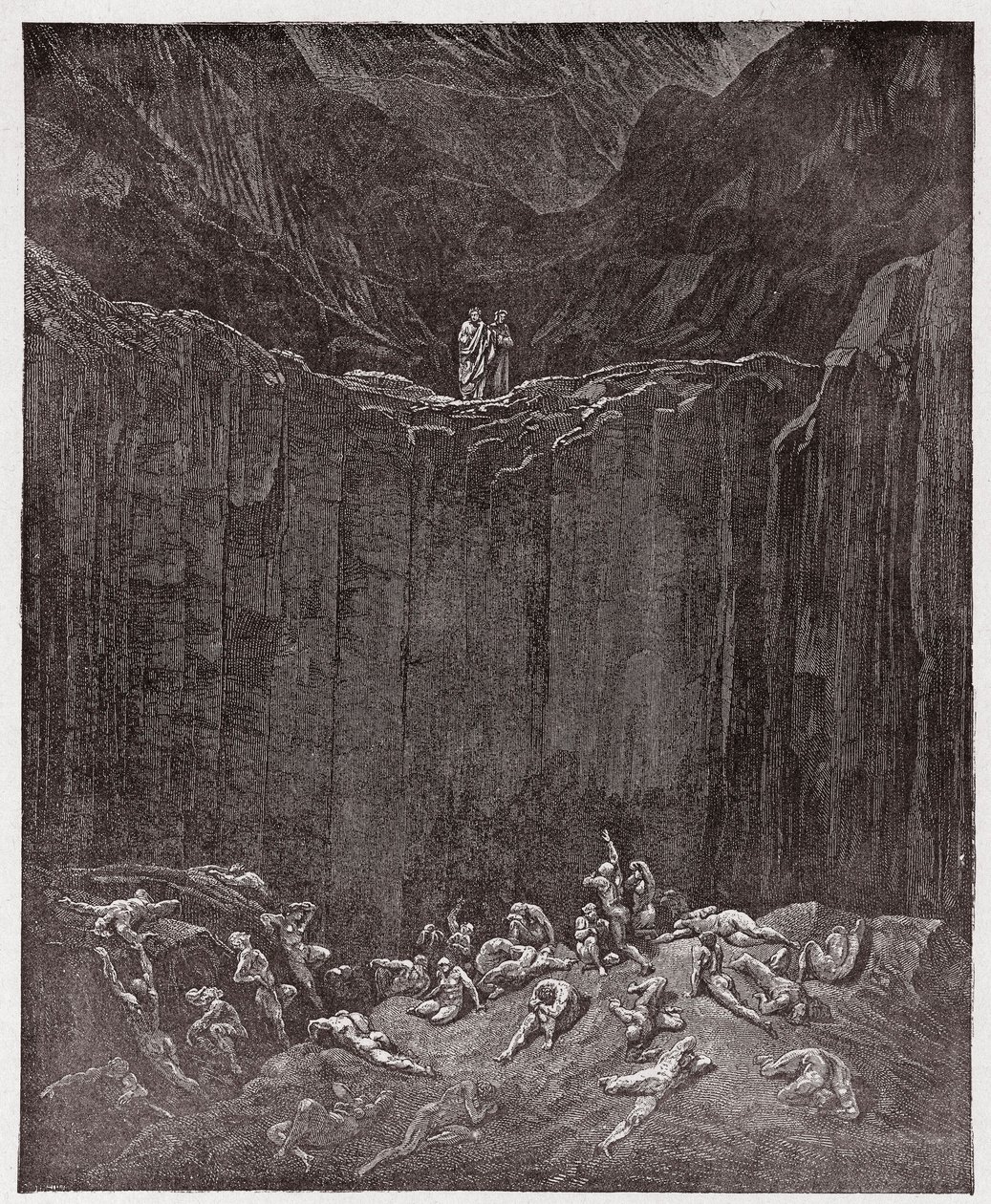 The Divine Comedy, Inferno, Canto 29: The forgers tormented in the valley (Illustration by Gustave Dore) by Gustave Dore