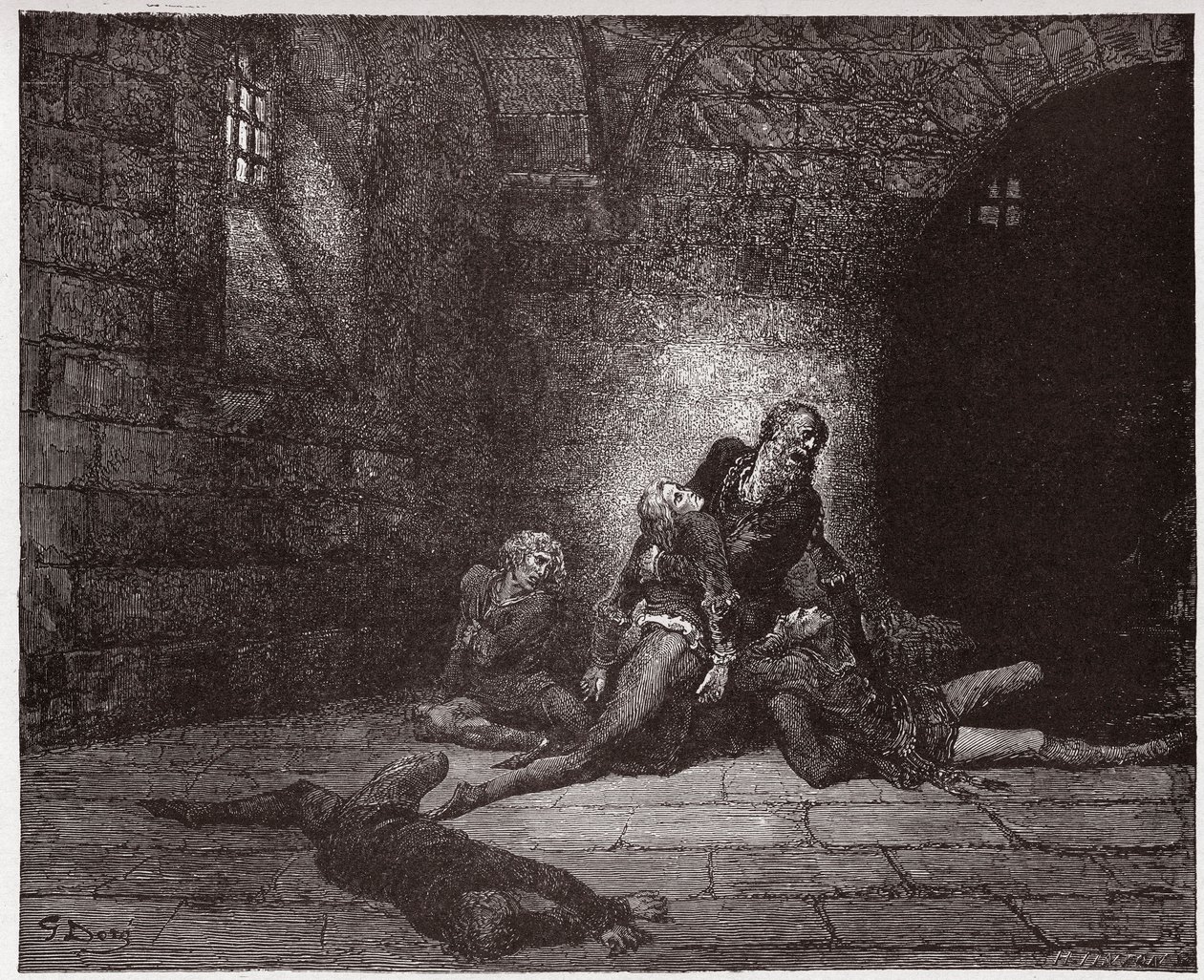 The Divine Comedy, Inferno, Canto 33: Gaddo dies before his father