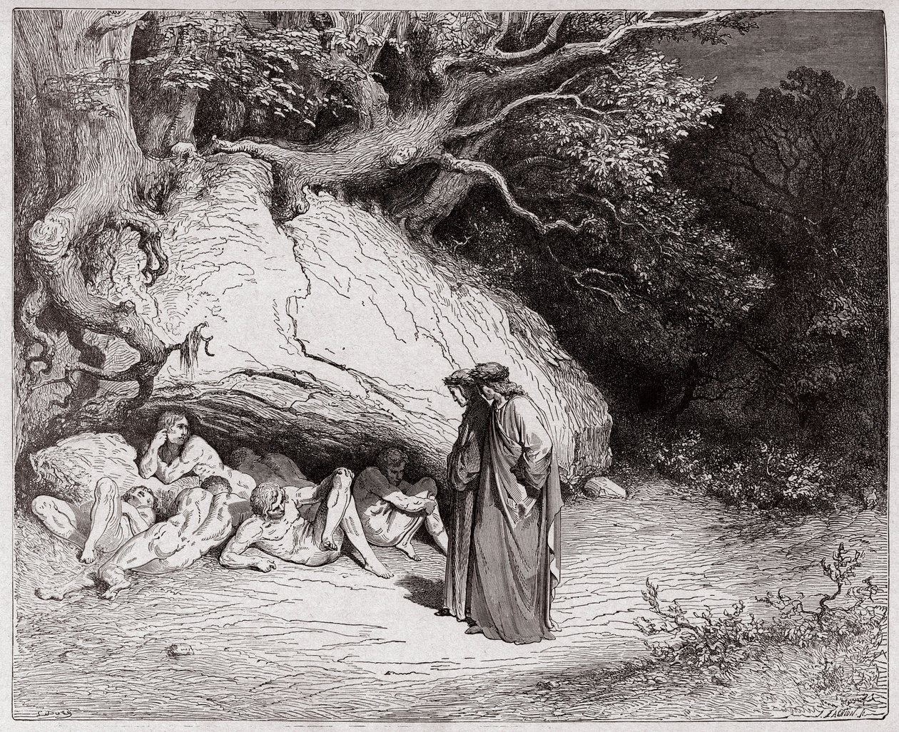 The Divine Comedy, Inferno, Canto 4: The Innocent Souls in Limbo - by Dante Alighieri (1265-1321) - Illustration by Gustave Dore (1832-1883) by Gustave Dore