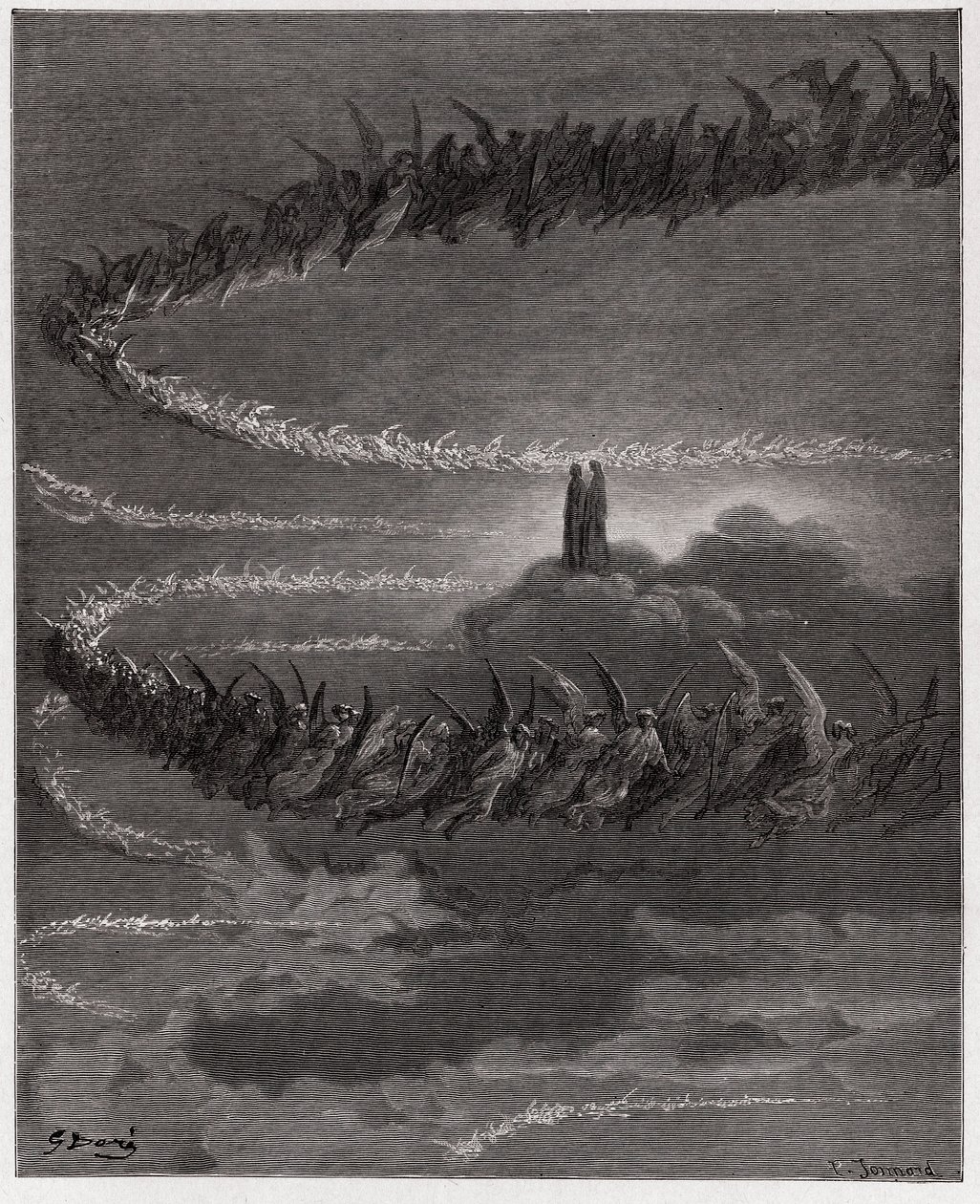 The Divine Comedy, Paradiso, Canto 18: In the sphere of Jupiter, the blessed souls circle to form letters - by Dante Alighieri - Illustration by Gustave Doré by Gustave Dore