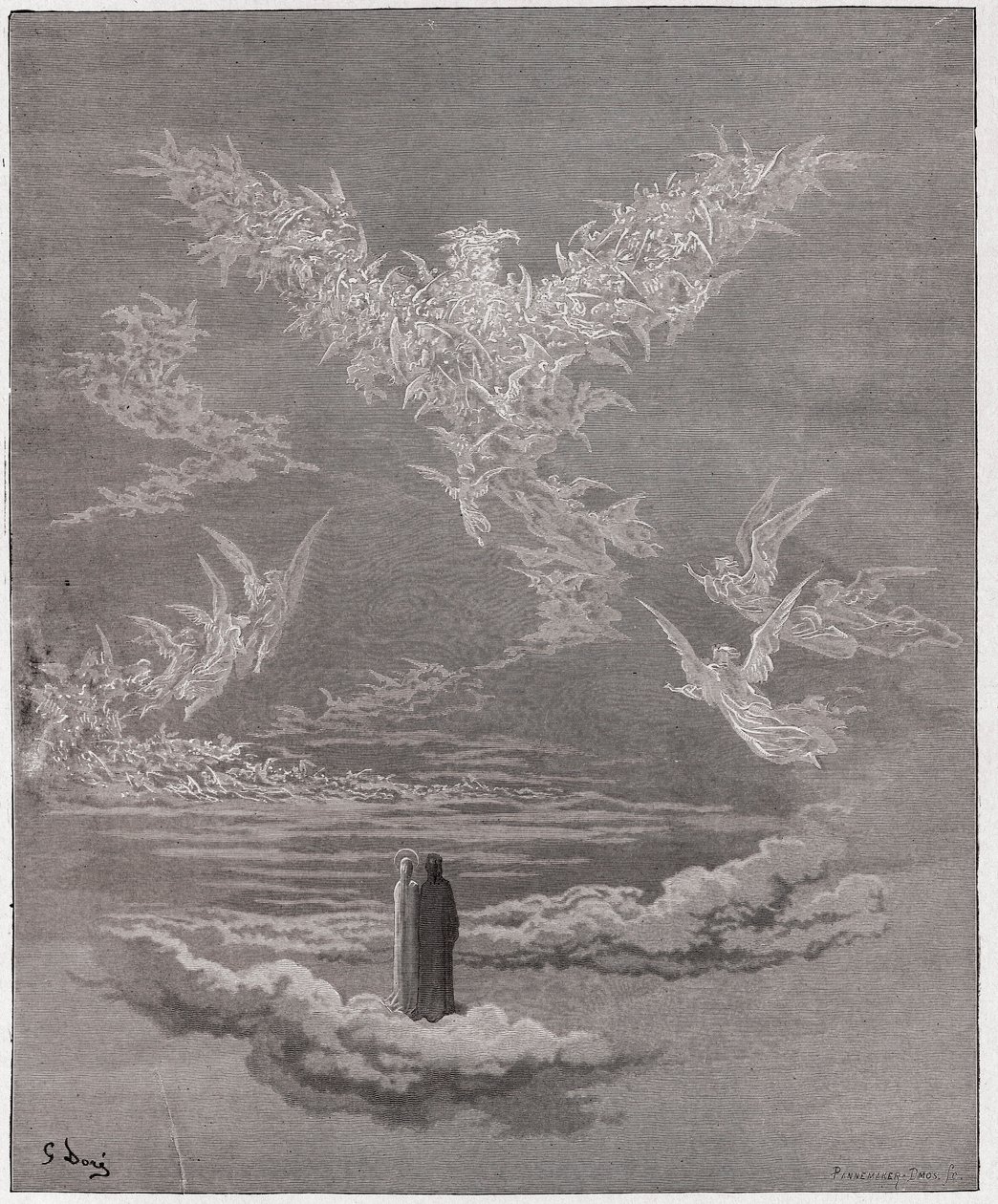 The Divine Comedy, Paradiso, Canto 19: The Blessed Souls Form an Eagle in the Sky - by Dante Alighieri (1265-1321) - Illustration by Gustave Dore (1832-1883) by Gustave Dore