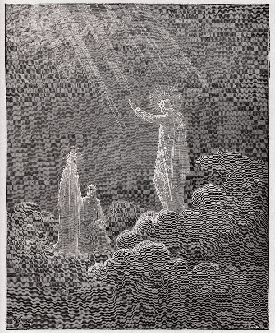 The Divine Comedy, Paradiso, Canto 8: Charles Martel addresses Dante and Beatrice - Illustration by Gustave Dore by Gustave Dore