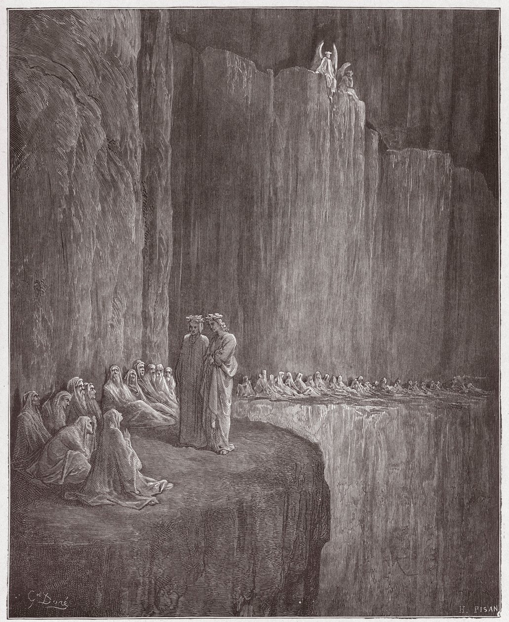 The Divine Comedy, Purgatorio, Canto 13: Sapia Cleanses His Guilty Life - by Dante Alighieri (1265-1321) - Illustration by Gustave Dore (1832-1883) by Gustave Dore