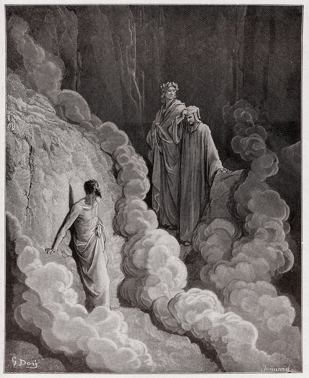 The Divine Comedy, Purgatorio, Canto 16: Dante Speaks to the Soul of Marco Lombardo - by Dante Alighieri (1265-1321) - Illustration by Gustave Dore (1832-1883) by Gustave Dore
