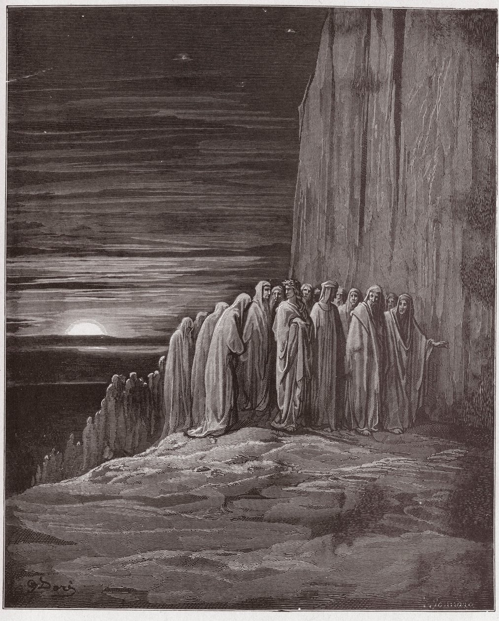 The Divine Comedy, Purgatorio, Canto 18: The multitude of the slothful - Illustration by Gustave Dore by Gustave Dore