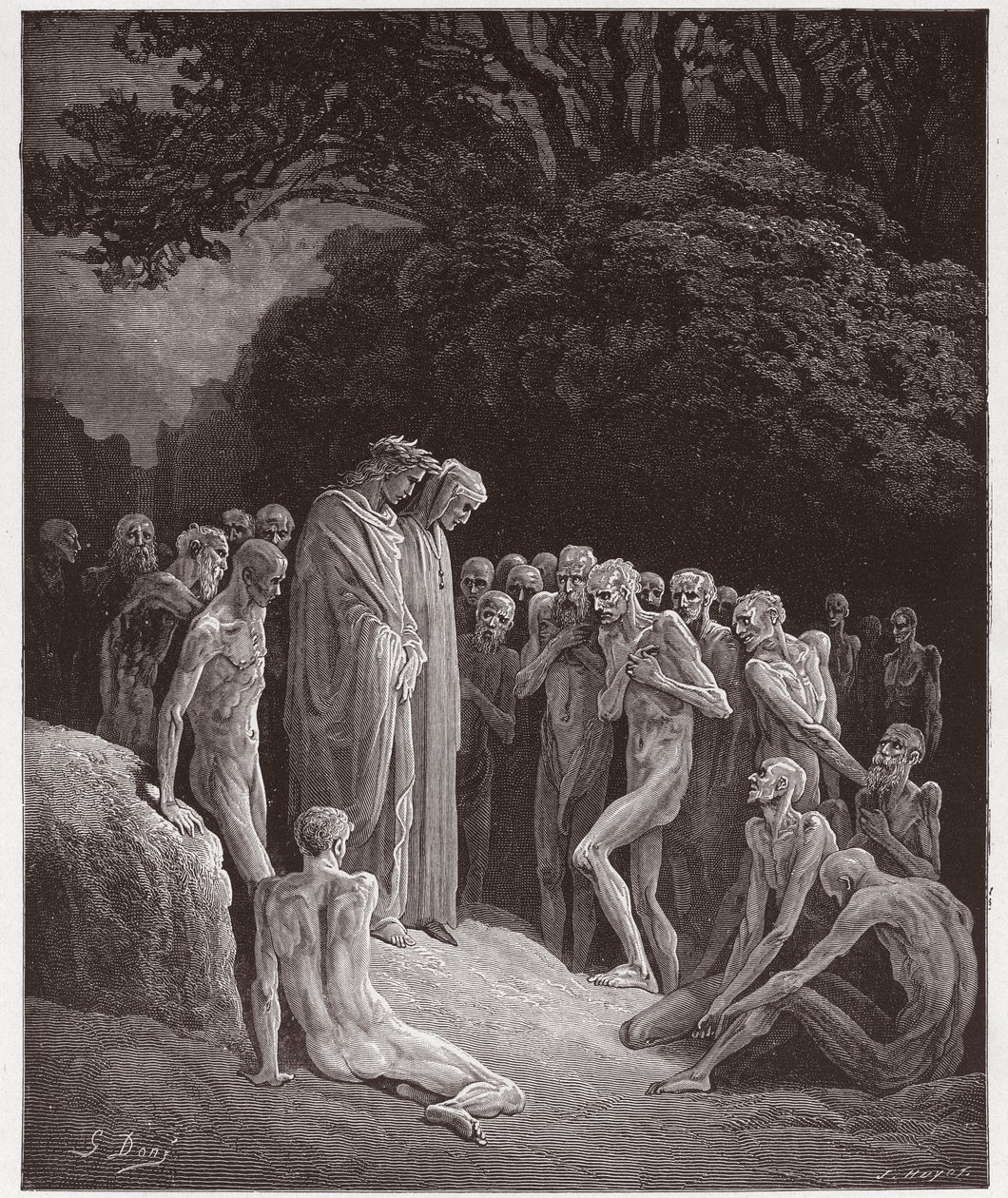 The Divine Comedy, Purgatorio, Canto 23: The souls of the gluttonous - Illustration by Gustave Dore by Gustave Dore