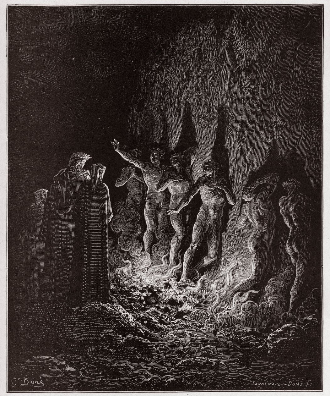 The Divine Comedy, Purgatorio, Canto 25: The lustful pass through fire in the seventh circle - by Dante Alighieri - Illustration by Gustave Doré by Gustave Dore