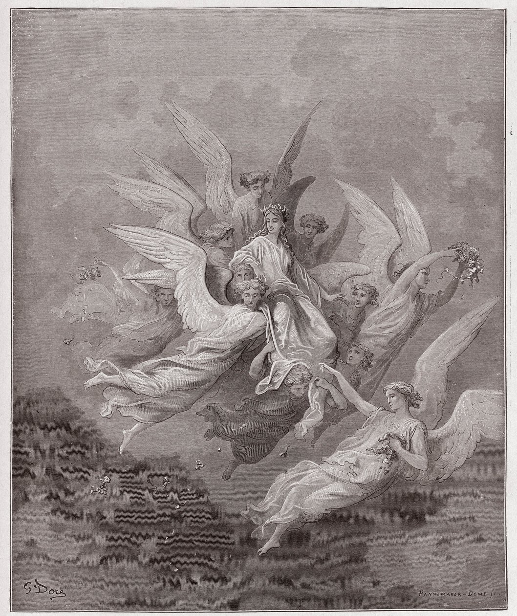 The Divine Comedy, Purgatorio, Canto 30: Beatrice among the angels - by Dante Alighieri - Illustration by Gustave Doré by Gustave Dore