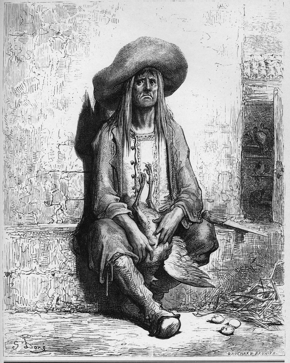 The Goose that Laid the Golden Eggs - from "Fables" by Jean de La Fontaine by Gustave Dore