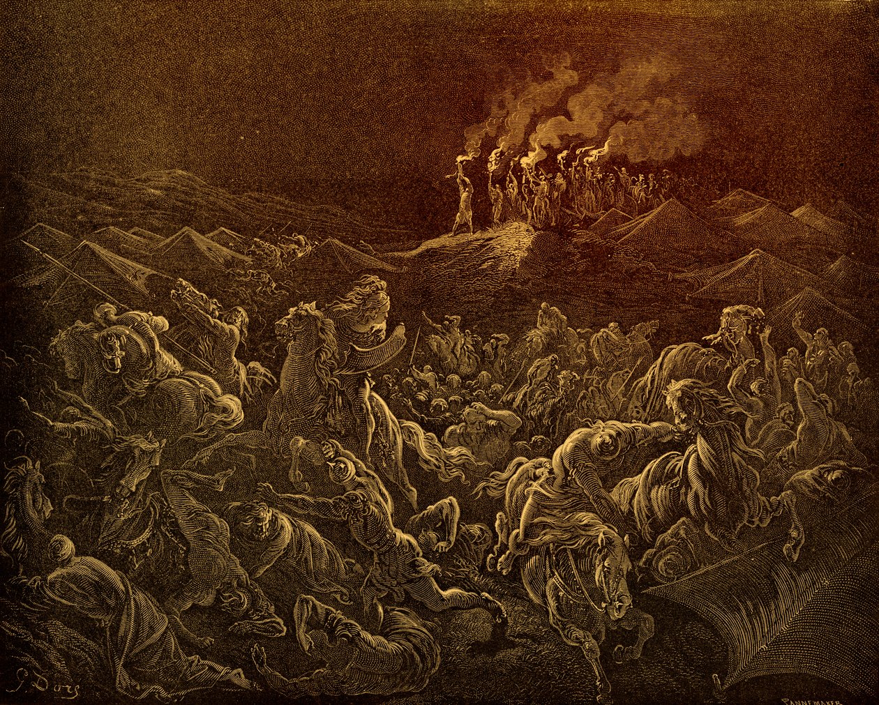 The Midianites put to flight by Doré - Bible by Gustave Dore