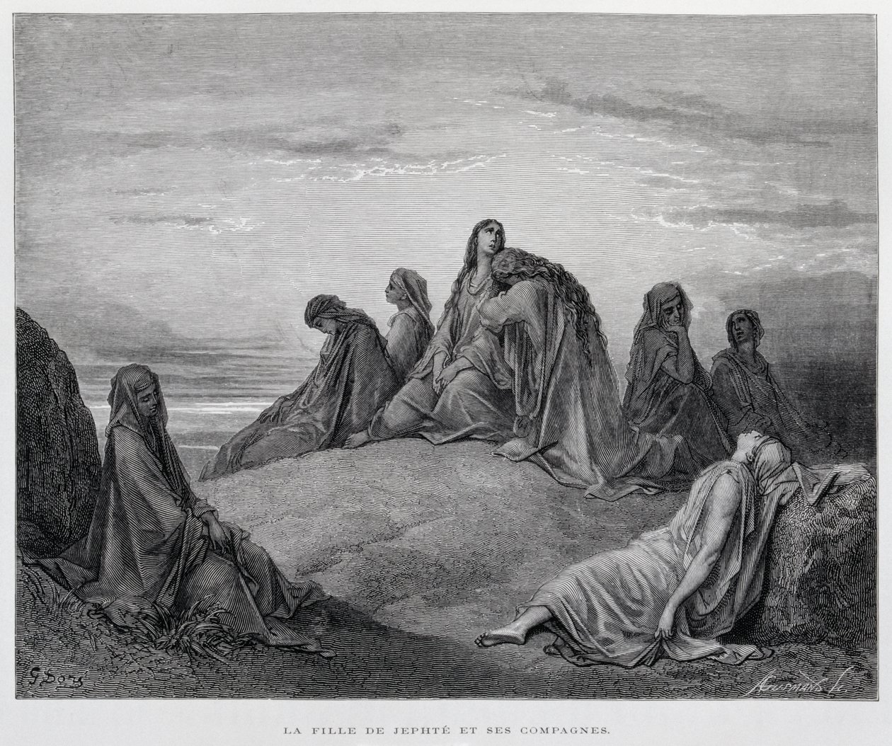 The Daughters of Jepthah, Illustration from the Dore Bible by Gustave Dore