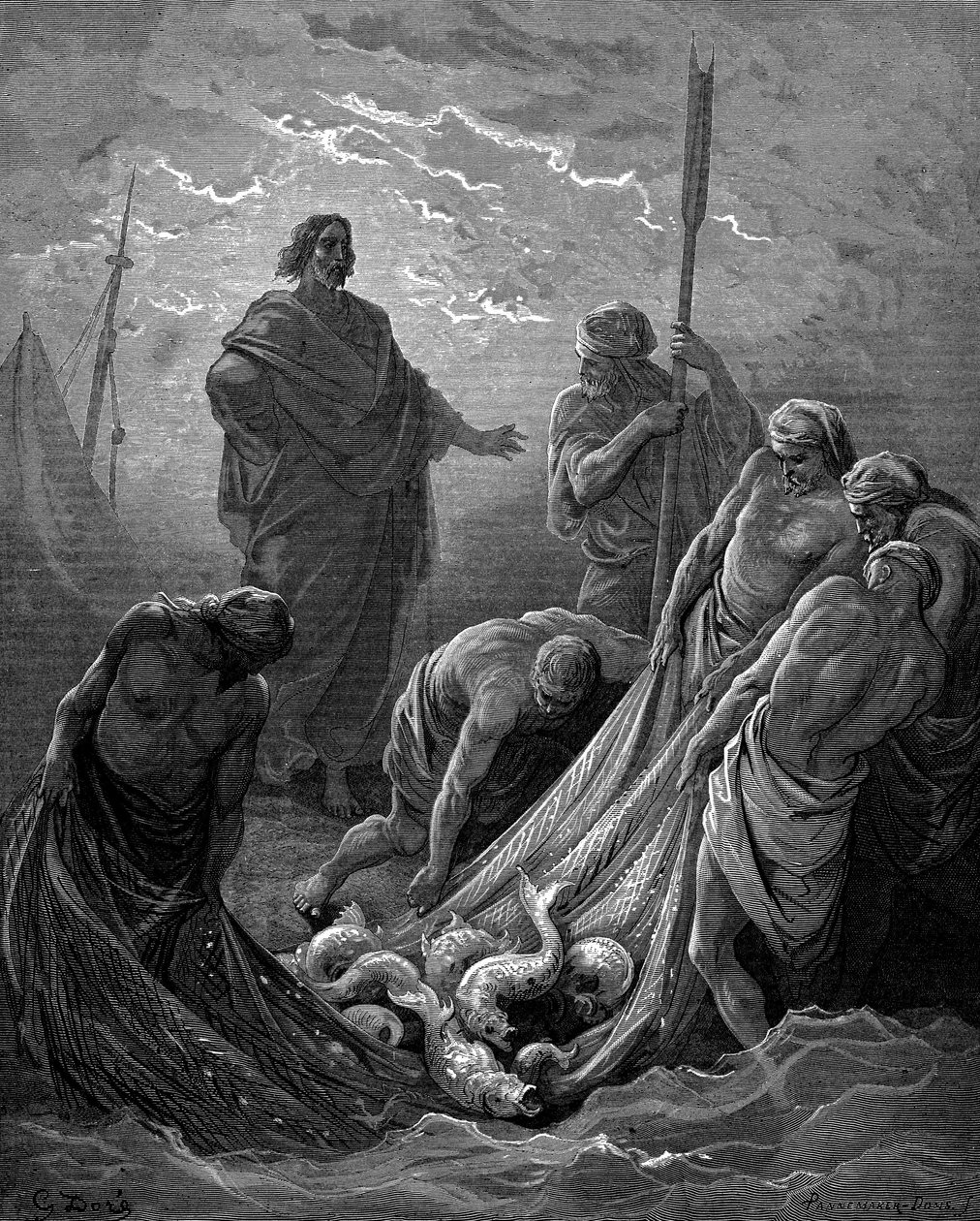 The miraculous draught of fishes (From Gustave Dore
