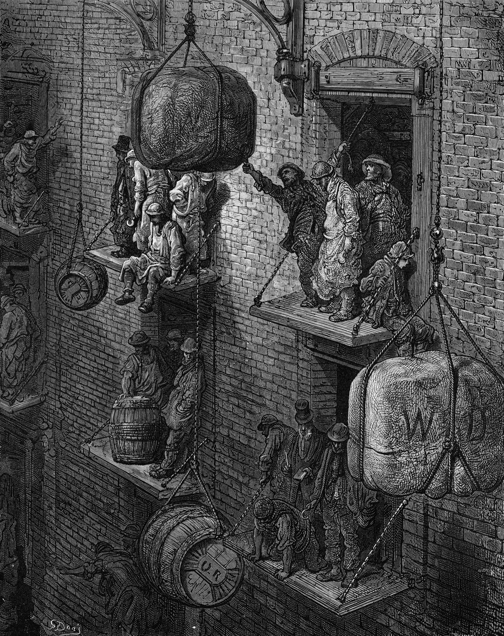Victorian London warehouse by Gustave Dore