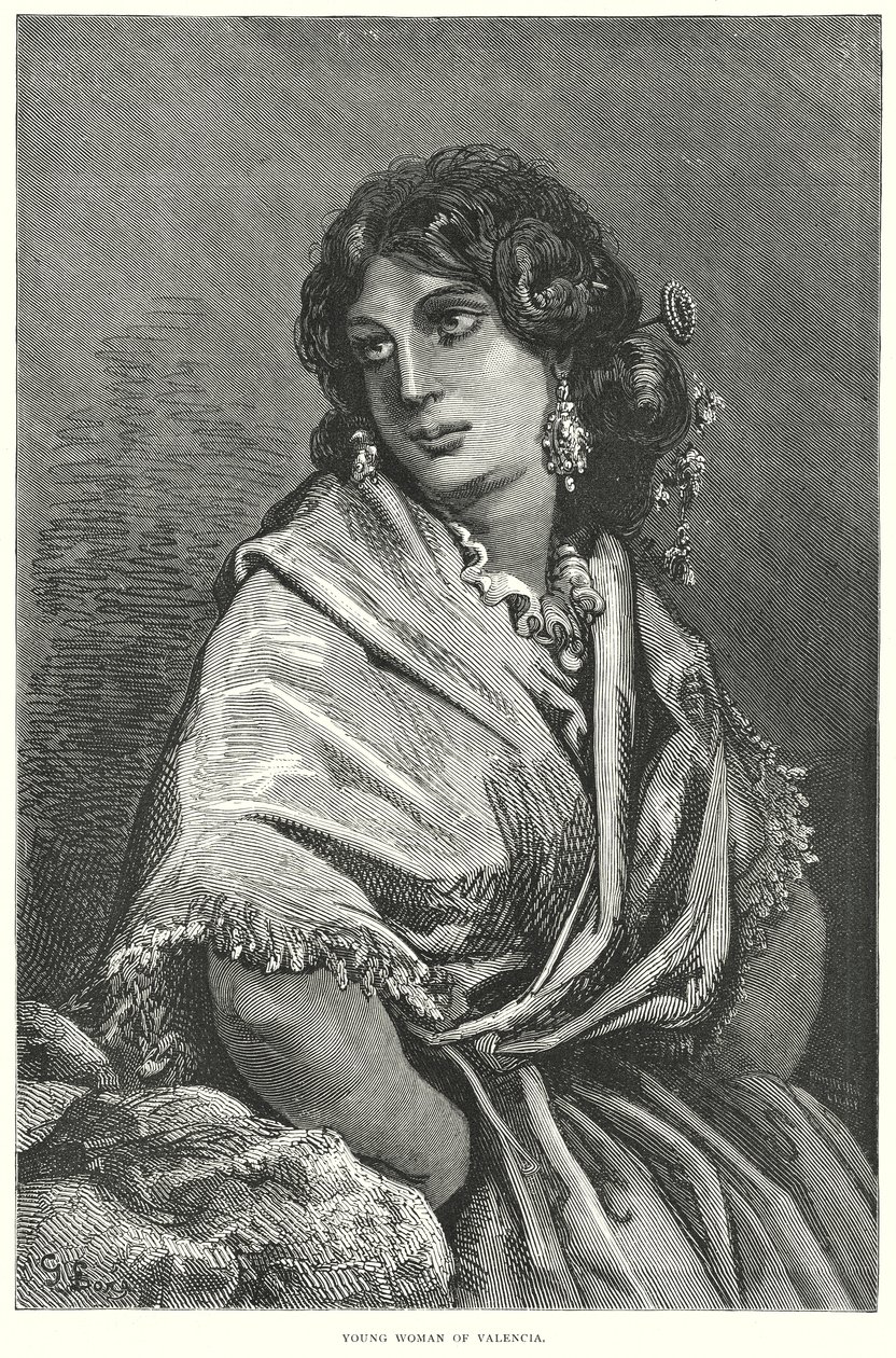 Young Woman of Valencia by Gustave Dore