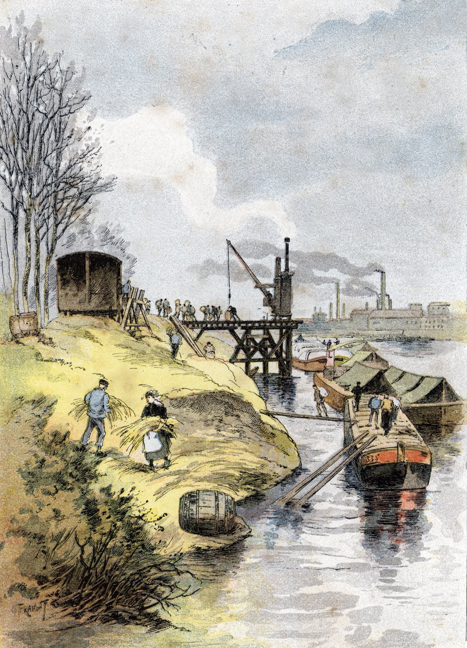 Dockers Charging Apples in Cars on the Quai de Bercy Paris