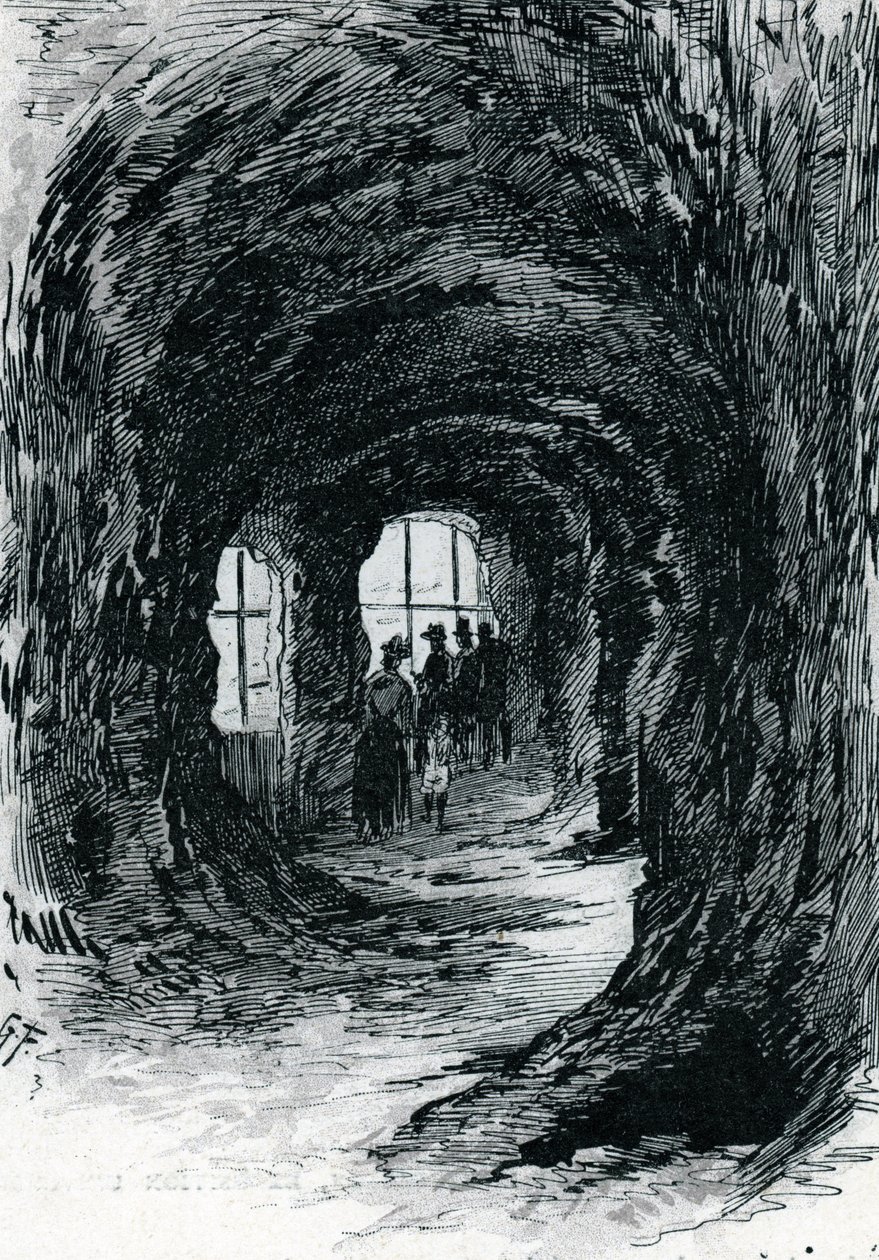 View of the aquarium of Trocadero, Paris. Drawing by Gustave Fraipont from Saint-Juirs by Gustave Fraipont