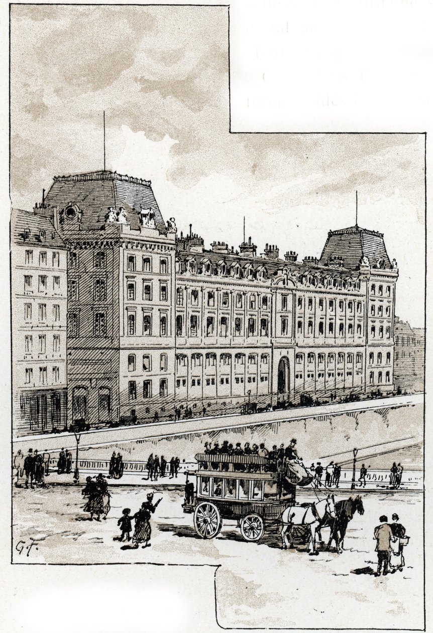 View of the police department on the Quai des Orfevres, Paris by Gustave Fraipont