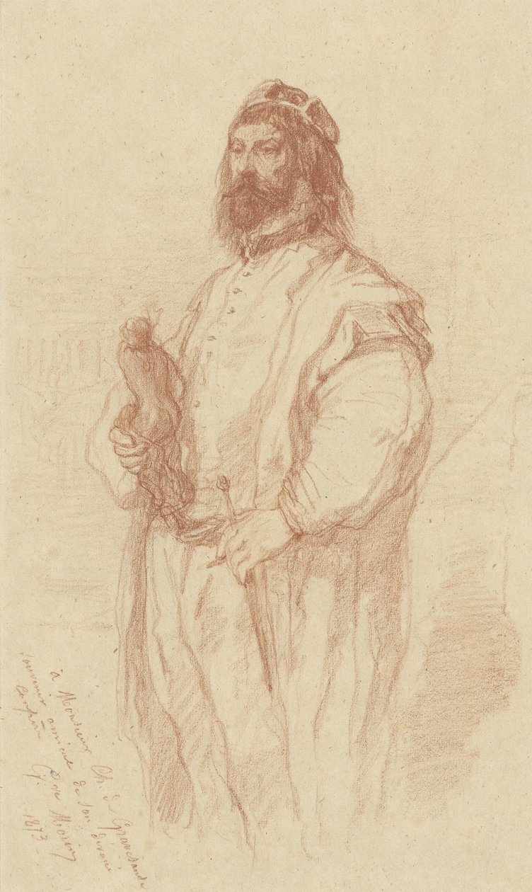 Standing Man with Figurine by Gustave François Morin