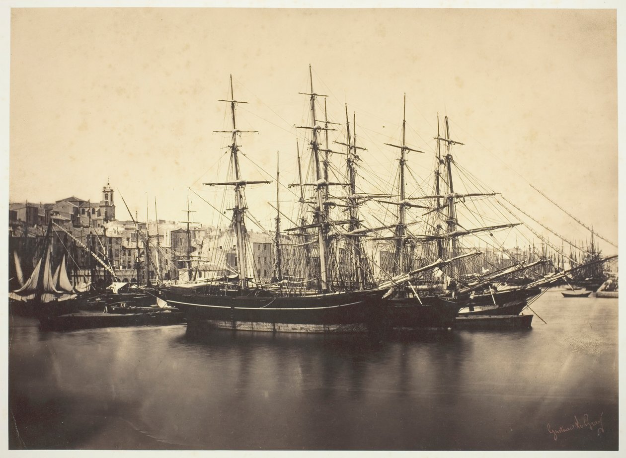 Ships in the Harbor at Sète by Gustave Le Gray