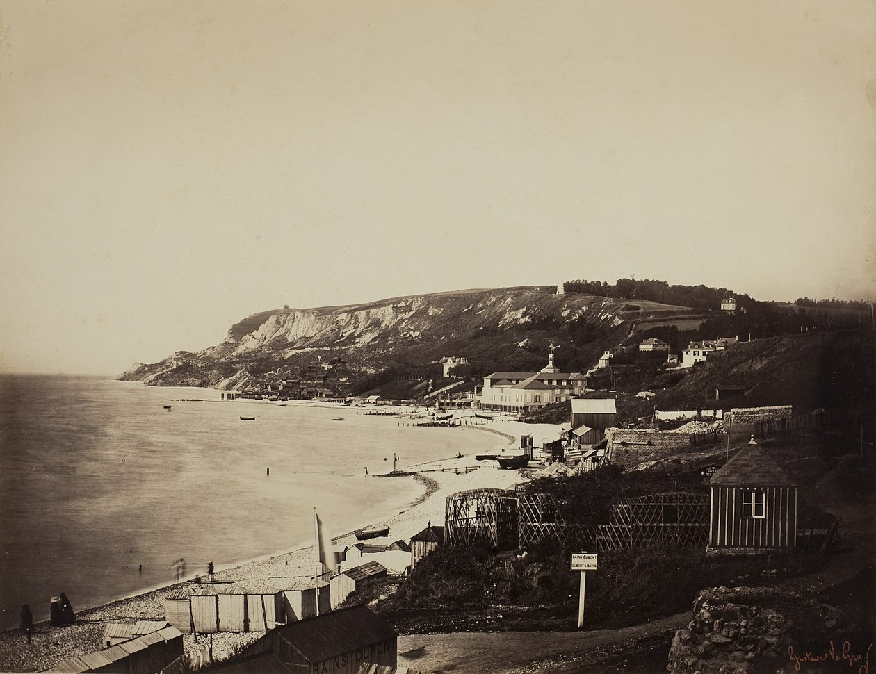 The Beach at Sainte-Adresse, with the Dumont Baths by Gustave Le Gray
