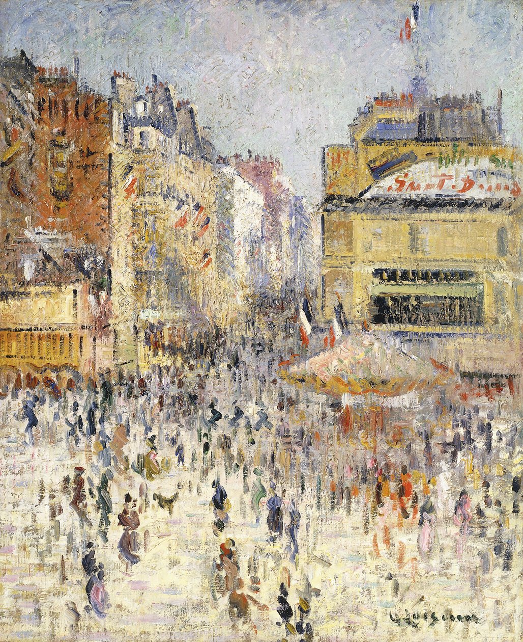 Bastille Day on Rue de Clignancourt, Paris by Gustave Loiseau