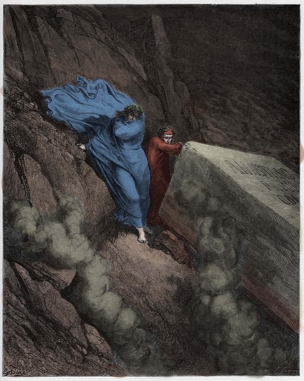 Inferno, Canto 11: The Burning Tomb of Pope Anastasius II, Illustration from The Divine Comedy by Dante Alighieri, 1885 by Gustave after Dore