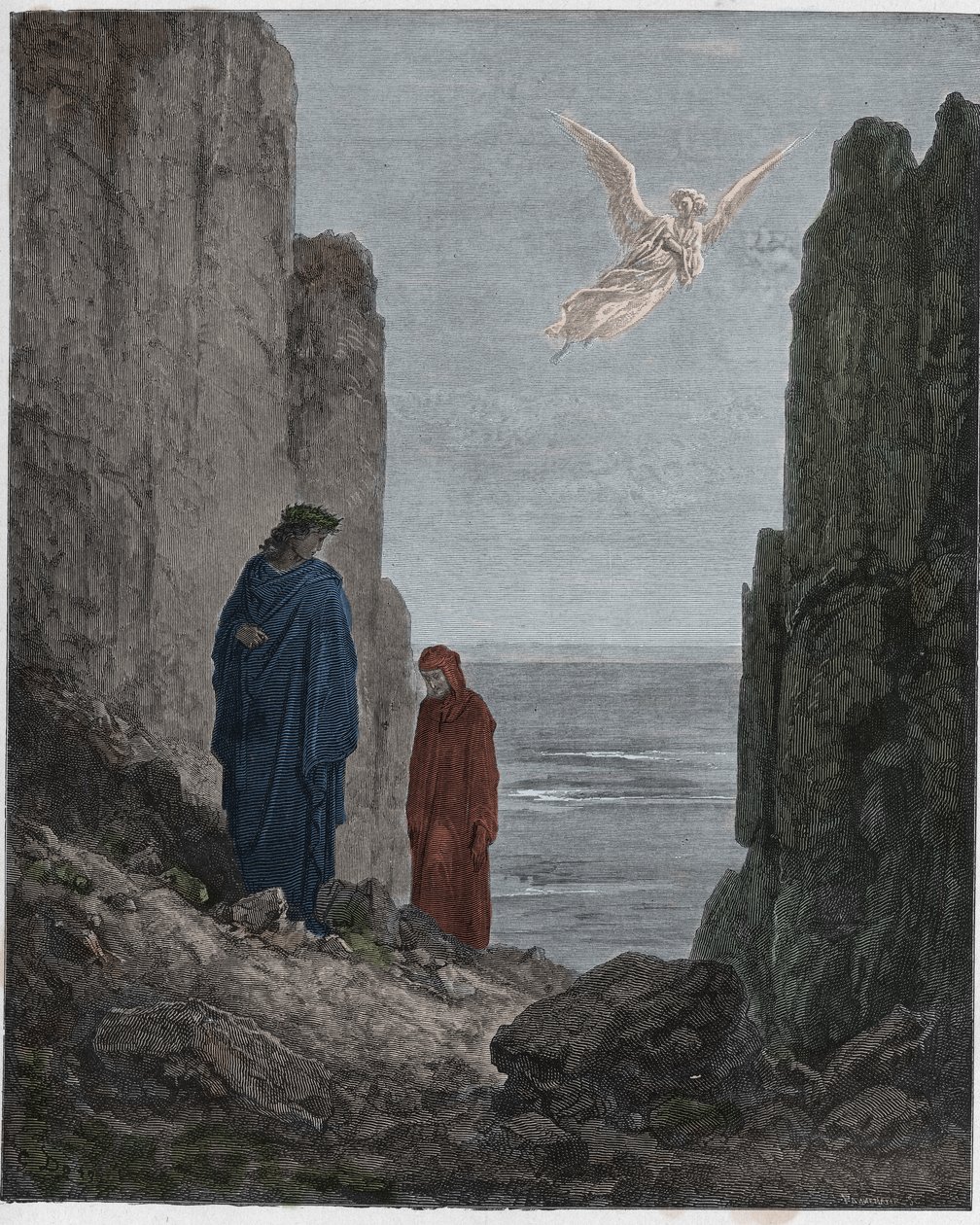 Purgatorio, Canto 19: The Poets Ascend to the Fifth Circle, Illustration from The Divine Comedy by Dante Alighieri, 1885 by Gustave after Dore