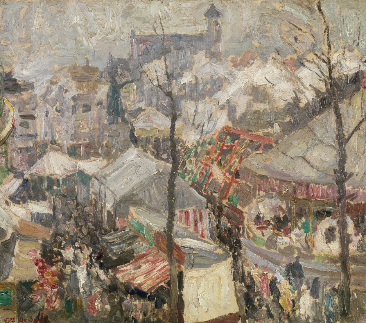 Fair on Vrijdagmarkt in Ghent by Gustave de Smet