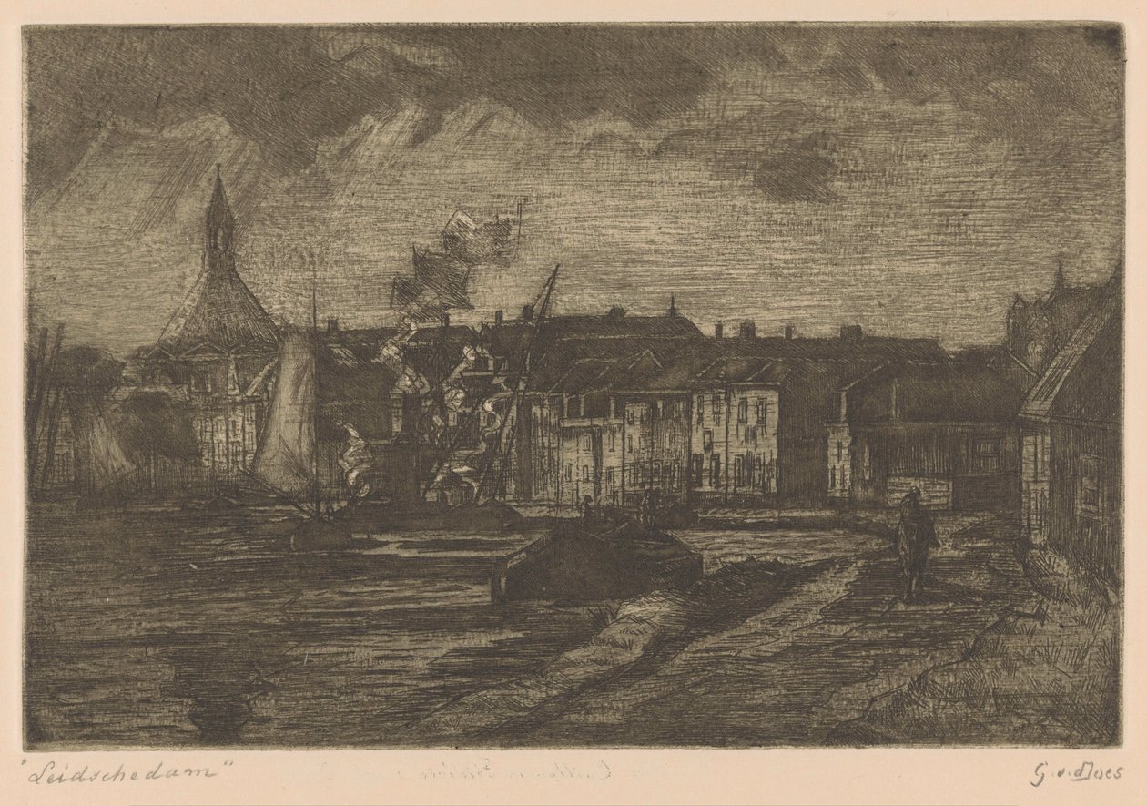 Leidschendam by Gustave van der Does (signed by artist)