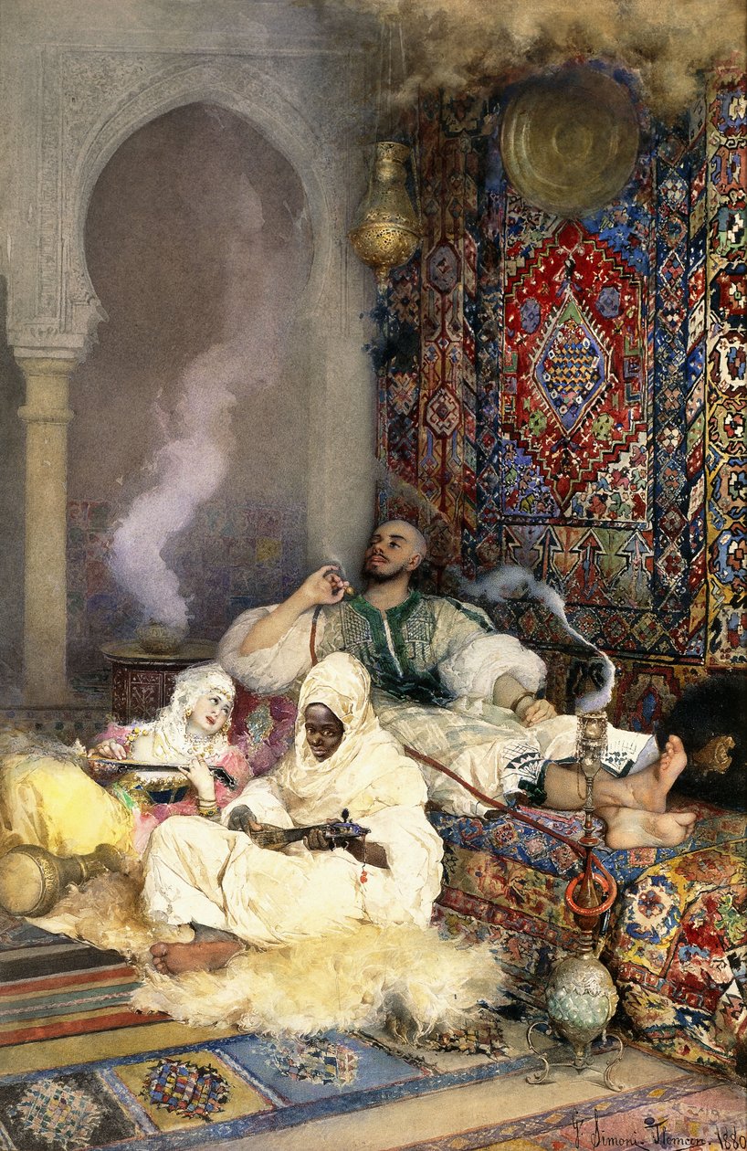 Smoking the Hookah by Gustavo Simoni: Buy fine art prints