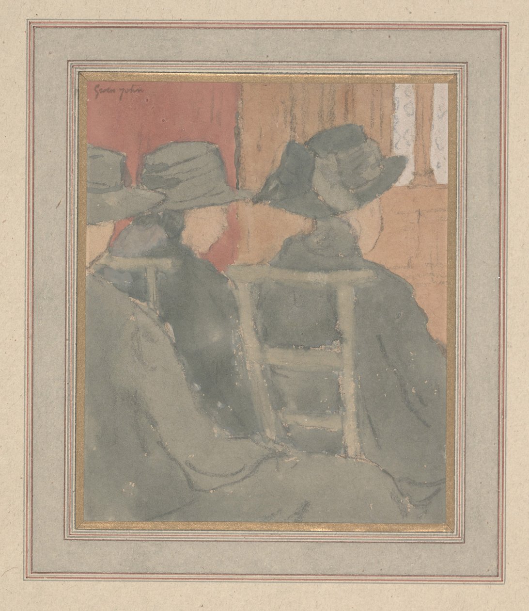 Woman and Orphan Girl in Church by Gwen John
