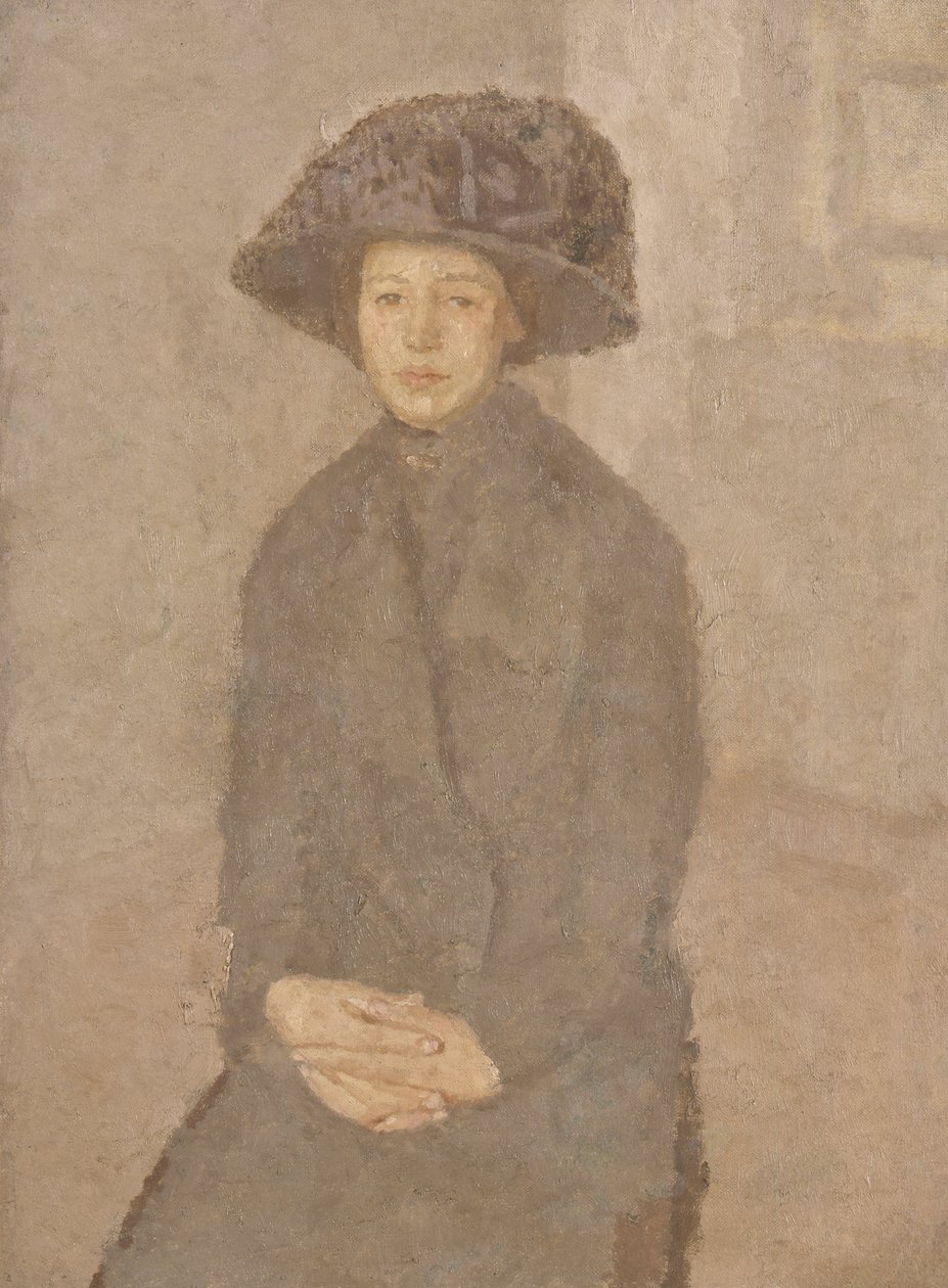 Young Woman Wearing a Large Hat by Gwen John