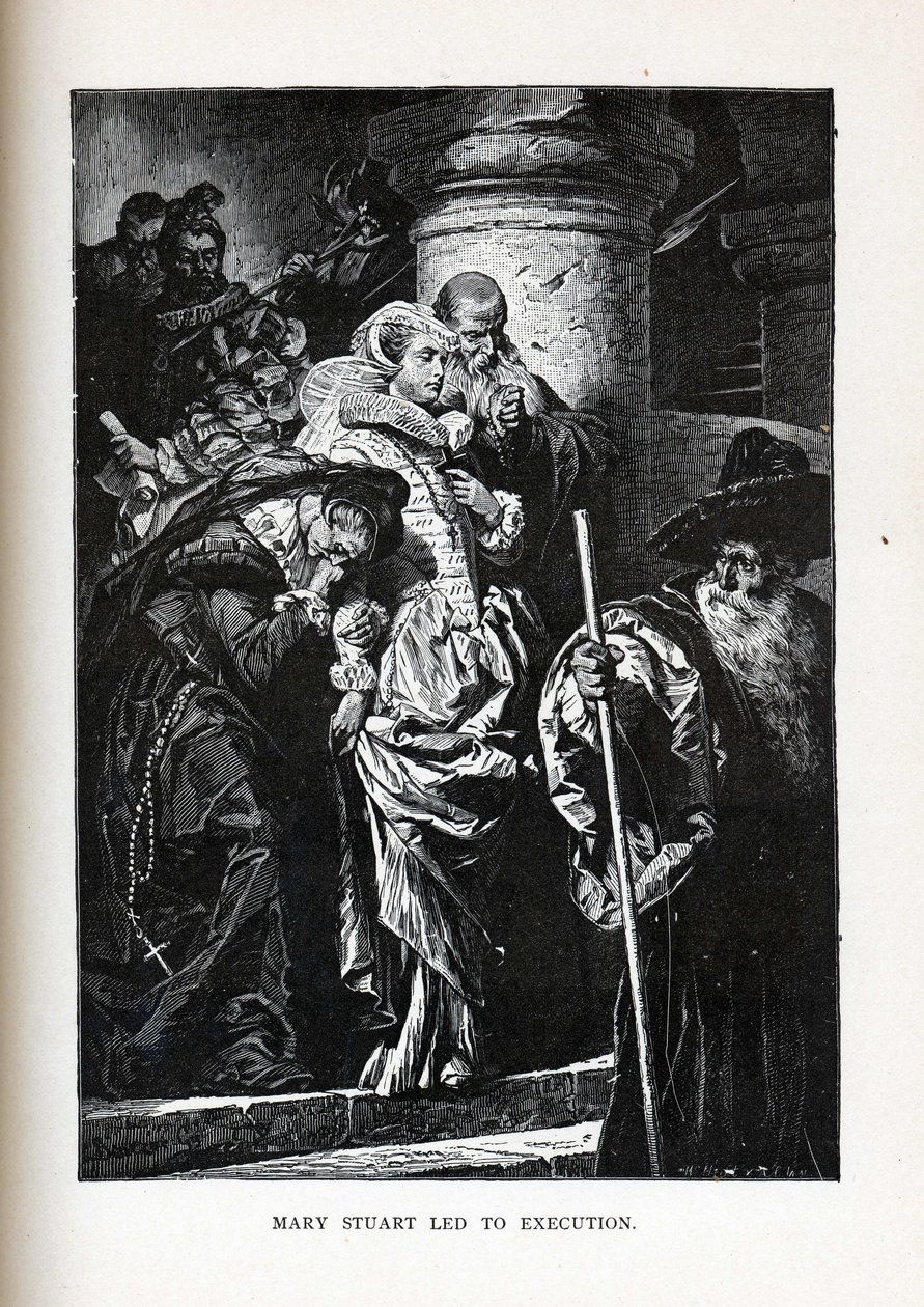 Mary Stuart led to execution by Gyula Benczúr