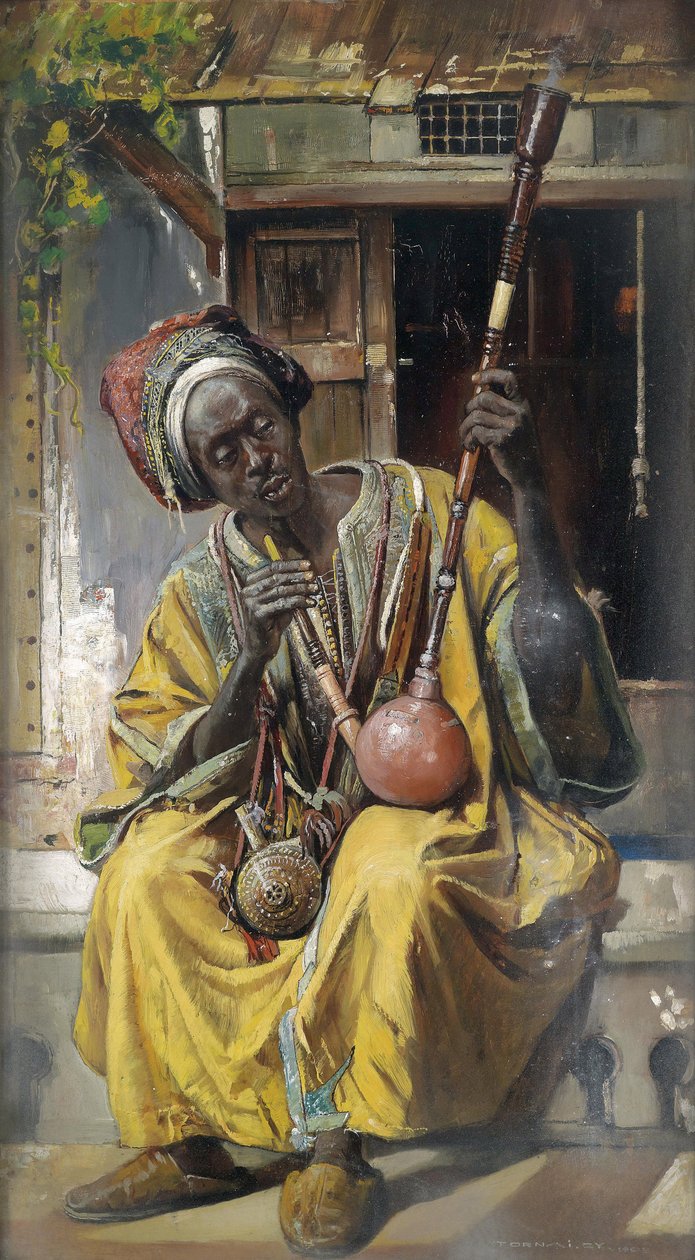 The Water-Pipe Smoker (1903) by Gyula Tornai