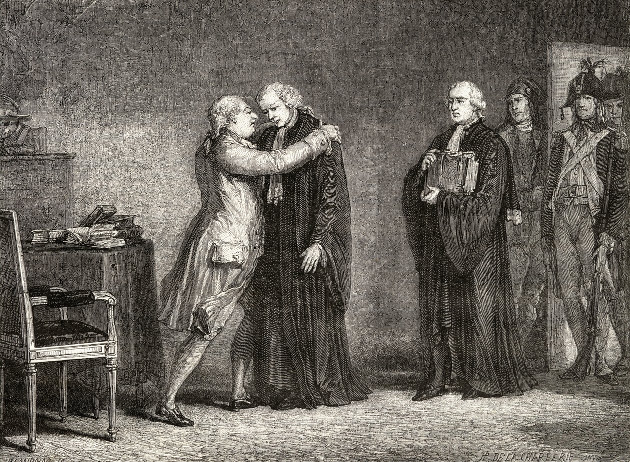 King Louis XVI Meets with De Malesherbes by H. de la Charlerie