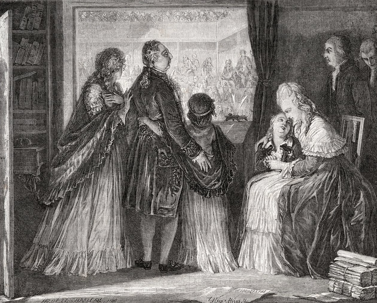 The Royal Family Take Refuge in the Assembly by H. de la Charlerie