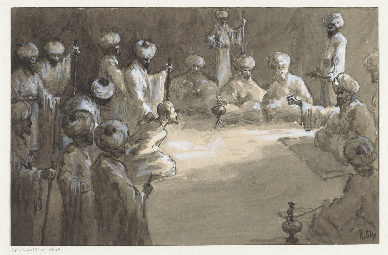 Meeting of Men by H.C. Louwerse (signed by artist)