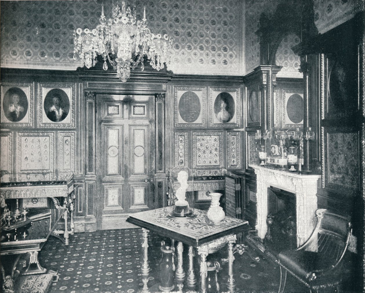 The Queens Private Audience Chamber at Windsor Castle, c1899 by HN King